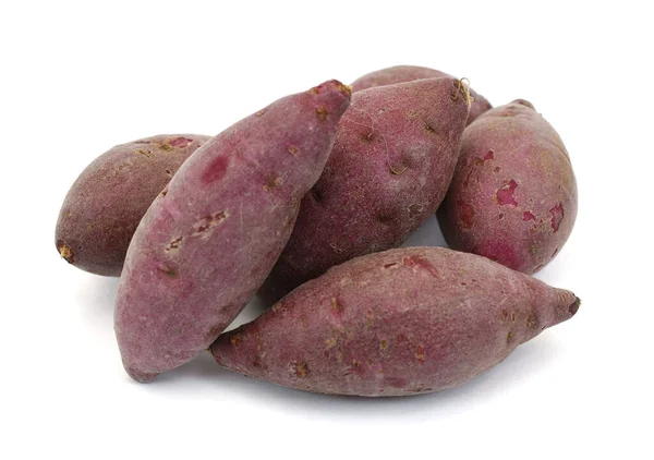 Fresh Purple Sweet Potatos Isolated White Background — Stok Foto