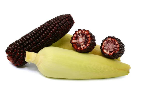 Frutas Frescas Maíz Aisladas Sobre Fondo Blanco —  Fotos de Stock