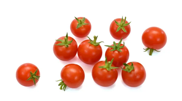 Tomates Cereja Frutas Isoladas Fundo Branco — Fotografia de Stock