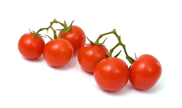 Frutas Frescas Tomates Cherry Aisladas Sobre Fondo Blanco — Foto de Stock