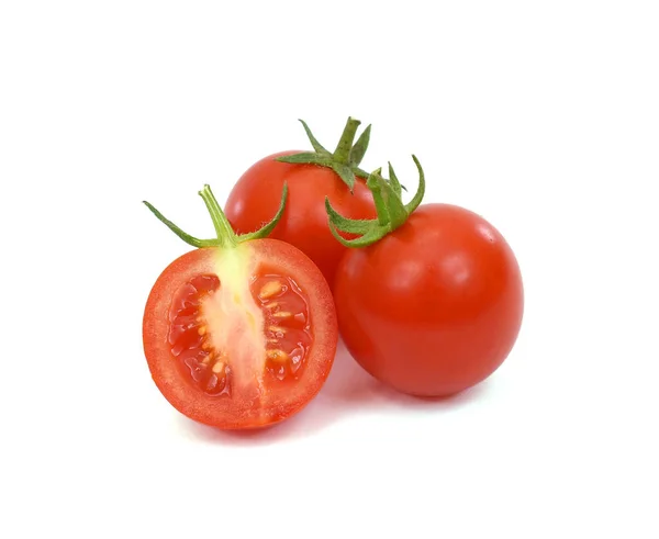 Frutas Frescas Tomates Cherry Aisladas Sobre Fondo Blanco —  Fotos de Stock