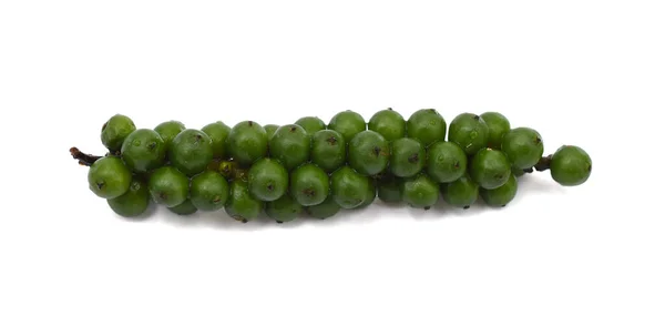 Green Peppercorns Isolated White Background — Stock Photo, Image