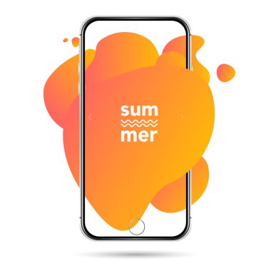 Beyaz arka planda gümüş renkli gerçekçi cep telefonu.