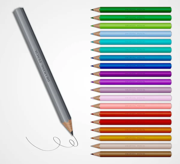 Ensemble de crayons de couleur. Illustration sur fond blanc — Image vectorielle