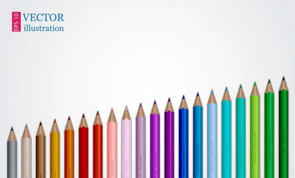 Conjunto de lápis coloridos. Ilustração sobre fundo branco — Vetor de Stock