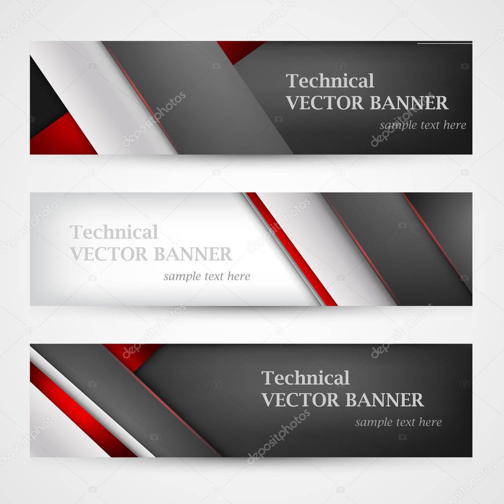 Set of banners with lines paper. Mesh. Business design template.