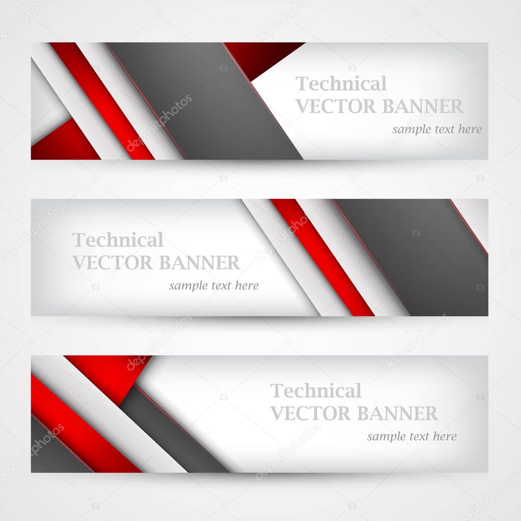 Set of banners with lines paper. Mesh. Business design template.