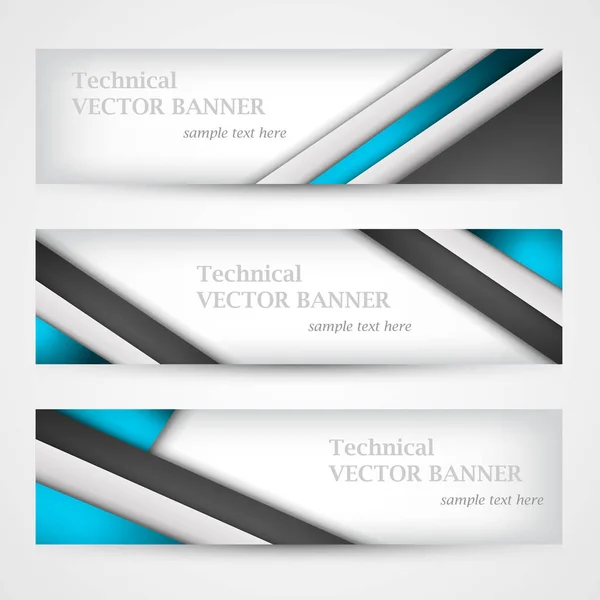 Conjunto de banners com papel de linhas. Modelo de design empresarial. — Vetor de Stock