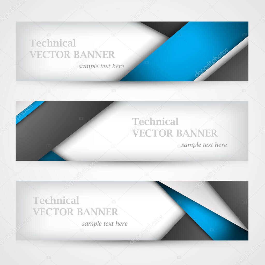 Set of banners with lines paper. Business design template.