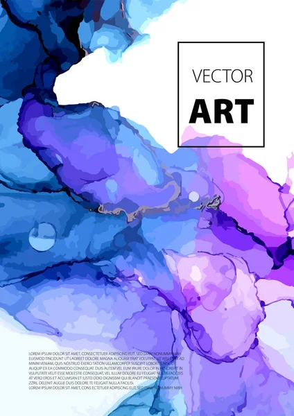 Vector färgglada täcker design set med texturer. Närbild av målningen. Abstrakt ljus handmålad bakgrund. Fragment av konstverk. Modern konst. Abstrakt bläck akvarell fläckar. — Stock vektor
