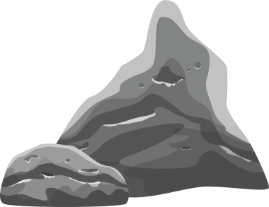 Büyük, gri taşlardan oluşan bir kolleksiyon bu resimde kayalık bir yığın oluşturur. Gri rengin farklı tonları kayaların değişken dokularını vurgular, siyah arkaplan ile..