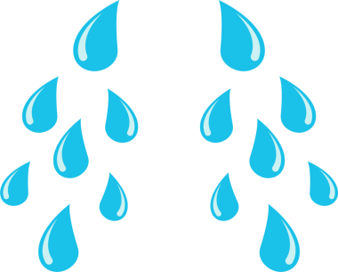 Bu resim, birbirine zıt siyah arkaplan karşısında iki simetrik açık mavi yağmur damlası kümesini gösteriyor ve su damlacıklarıyla görsel olarak çekici bir tasarım unsuru yaratıyor..