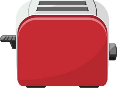 Canlı bir mutfak aleti, bu kırmızı tost makinesi beyaz bir üst ve gri aksanla kusursuz dilimi yapmaya hazır. Sabah rahatlığını temsil ediyor..