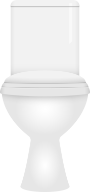 Kapağı kapalı beyaz bir klozetin basit bir çizimi. Demirbaş modern, temiz ve minimalist estetik bir banyo tasarımını temsil ediyor..