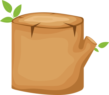 Bu resim, silindirik şekilli, kahverengi renkli ve iki küçük yeşil yapraklı dallı bir ağaç kütüğünün siyah arka planda oluşunu gösteriyor..