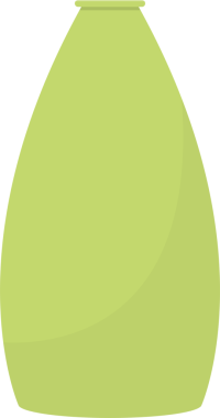 Görüntü bir vazo gösteriyor. Soluk, neredeyse sessiz, yeşilin tonu ve pürüzsüz, yuvarlak bir şekli var, tepeye doğru hafifçe inceliyor. Asgari tasarım.