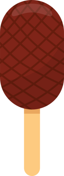 Çubuktaki bir şekerleme, bu lezzetli ziyafet oval yüzeyinde koyu kahverengi bir renk ve çarpıcı bir elmas deseni içeriyor. Sopanın kendisi bile yumuşak bronzlaşmış..