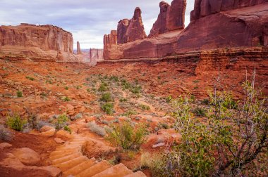 Park Avenue Trailhead.Arches Milli Parkı Utah