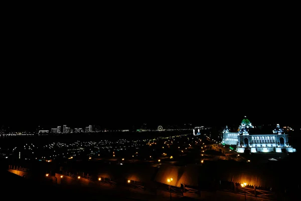 Multicolored night city lights. Kazan, Tatarstan, Russia — Stock Photo, Image