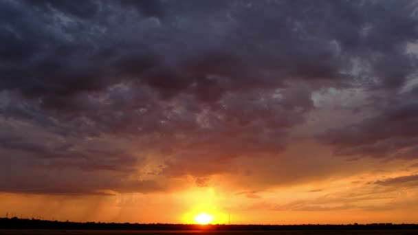 満天の雲に夕日のビュー — ストック動画