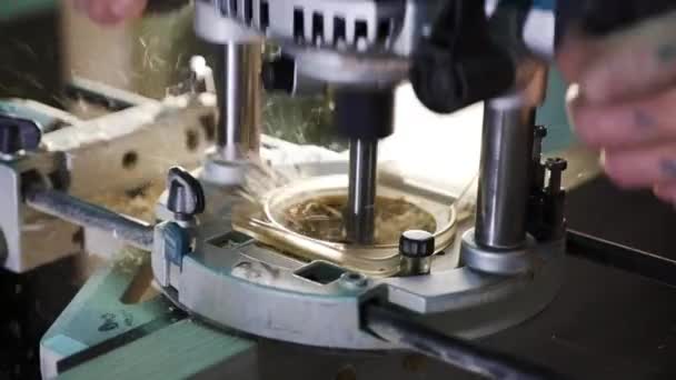 Wood milling machine in action — Stock Video