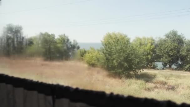 Korytarz ukraińskiego międzymiastowego pociągu pasażerskiego — Wideo stockowe