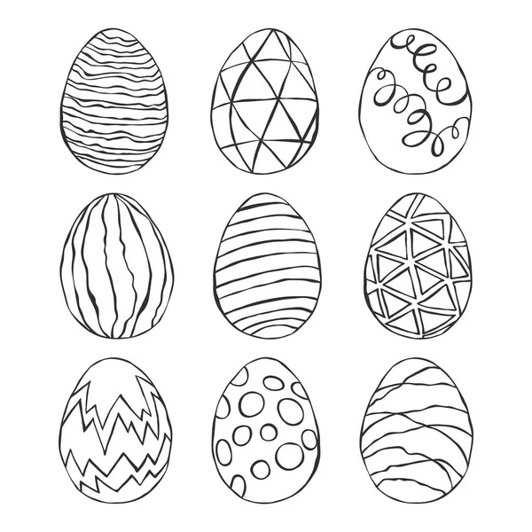 Easter Eggs Set Isolated Vector Objects White Background — Stock Vector