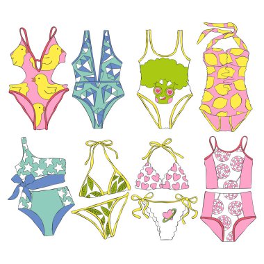 Mayo seti. Beyaz arka planda yalıtılmış vektör nesneleri.