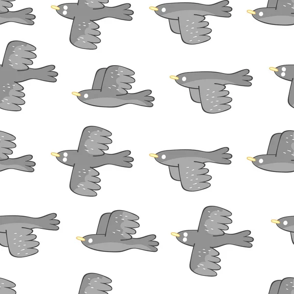 Vogels Naadloze Vector Patroon Achtergrond — Stockvector