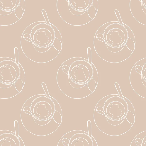 熱い飲み物だ ティーカップとコーヒーマグカップ シームレスなベクトルパターン Print — ストックベクタ
