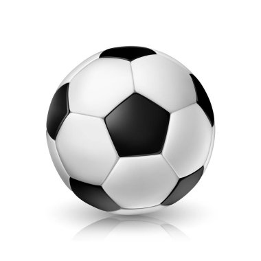 Gölge ve refleks futbol ya da futbol topuyla vektör gerçekçi çizim