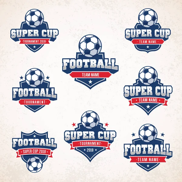 Genel Futbol Futbol Takım Logoları Şampiyonası Logoları Koleksiyonu — Stok Vektör