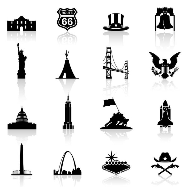 Высококачественная и детальная коллекция известных памятников и иконок американской культуры
.