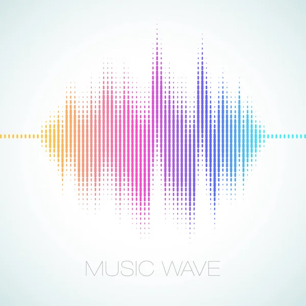 Színes Vektoros Illusztráció Egy Hangszínszabályzó Sound Wave Világos Háttér — Stock Vector