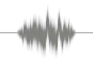 Siyah vektör çizim için bir ekolayzır ses dalgası beyaz bir arka plan üzerinde