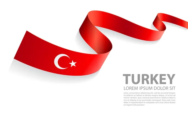 Banner Ilustración Vectorial Con Colores Bandera Turquía Una Vista Perspectiva — Vector de stock