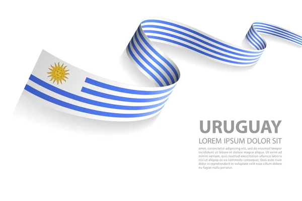 Vektorové Ilustrace Banner Uruguayí Vlajka Barvy Perspektivním Zobrazení — Stockový vektor