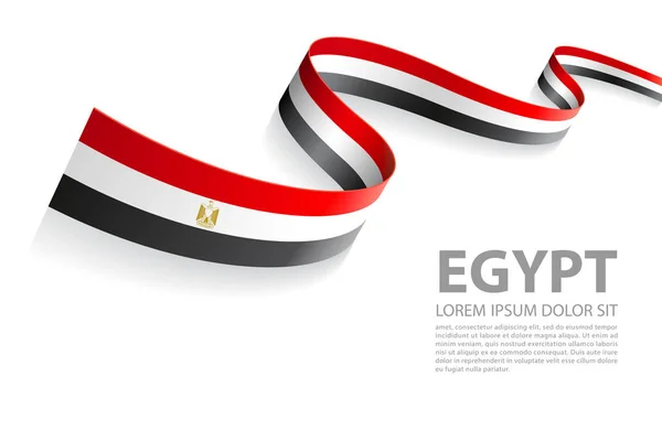 Bannière Illustration Vectorielle Avec Des Couleurs Drapeau Egypte Dans Une — Image vectorielle