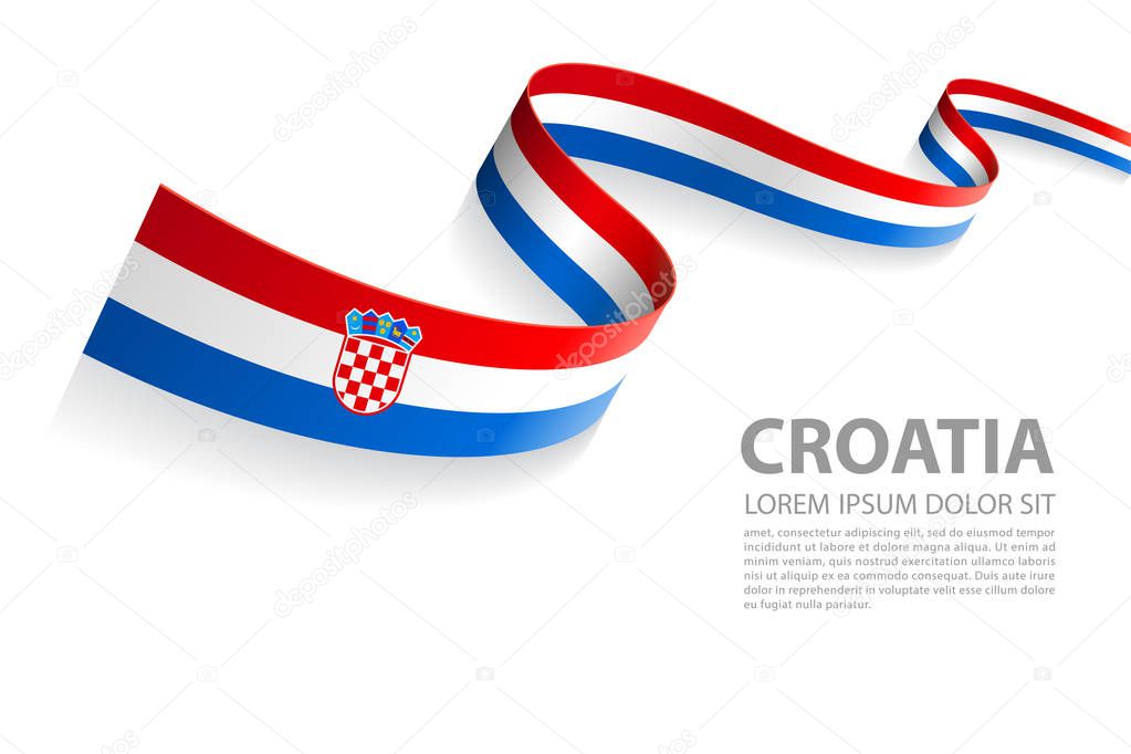 Vector Illustration Banner with Croatia Flag colors in a perspective view