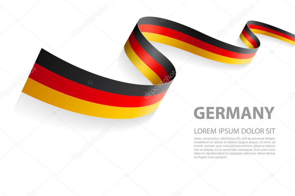 Vector Illustration Banner with German Flag colors in a perspective view