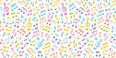 Beyaz renkli notlar ile müzikal sorunsuz doku.