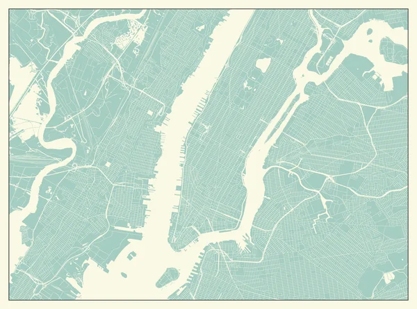 New York Usa Map Retro Stil — Stockvektor