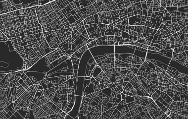 Londra siyah ve beyaz vektör şehir haritası
