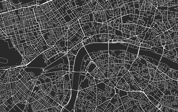 Schwarz-weißer Vektor Stadtplan von London — Stockvektor