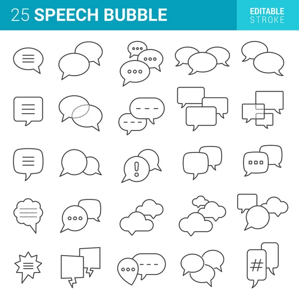 语音泡沫图标向量集 漫画对话框云 — 图库矢量图片