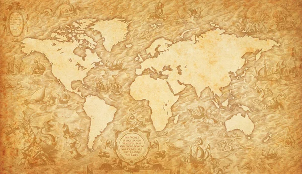 Old Map World — Stock Photo, Image