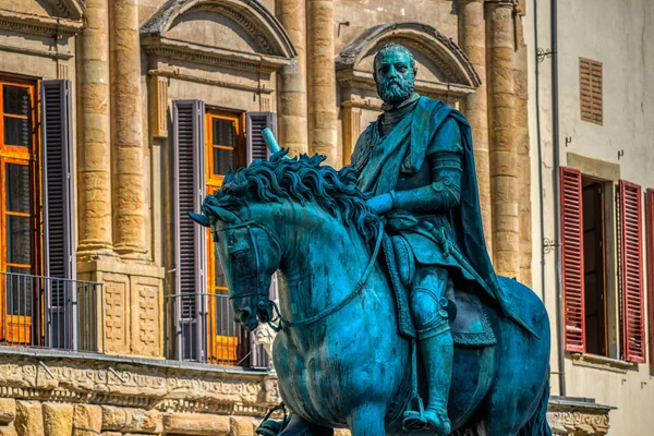 Estatua Ecuestre Cosme Médici Piazza Della Signoria Por Giambologna Florencia — Foto de Stock