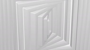 Soyut arka plan - beyaz çerçeve arkanı dön. Loopable. Luma mat. 3D render.