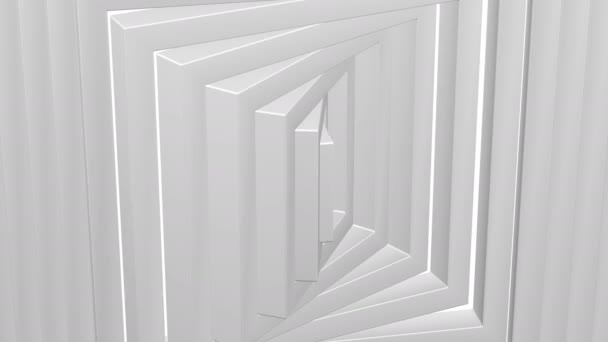 Abstarkter Hintergrund Weiße Rahmen Drehen Sich Schlupflöcher Luma Matt Darstellung — Stockvideo