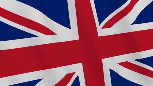 Background Flag United Kingdom Flag Waving Wind Loopable Rendering — Stock Video